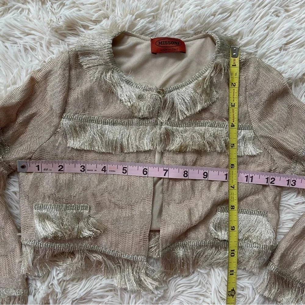 Missoni Kids girl Cardigan with fringes shiny gold size 4 years